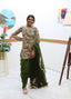 Double Sequence Work Mehndi Color Dhoti Suit