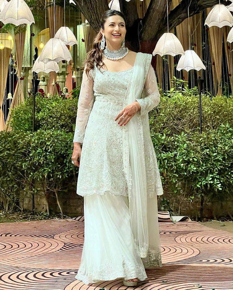 Celebrity Style Off White Color Sharara Suit Main image
