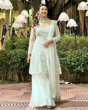 Load image into Gallery viewer, Celebrity Style Off White Color Sharara Suit