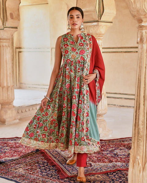 Occasion wear Aqua Green Color Anarkali Gown Main image