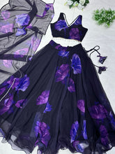 Load image into Gallery viewer, Purple Color With Flower Digital Print Lehenga Choli