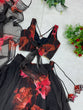 Load image into Gallery viewer, Black Color With Red Flower Digital Print Lehenga Choli