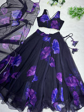 Load image into Gallery viewer, Purple Color With Flower Digital Print Lehenga Choli