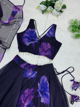 Load image into Gallery viewer, Purple Color With Flower Digital Print Lehenga Choli