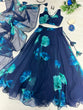 Load image into Gallery viewer, Navy Blue Color With Flower Digital Print Lehenga Choli