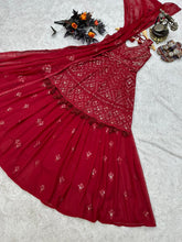 Load image into Gallery viewer, Celebrity Style Maroon Color Top With Lehenga