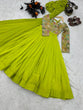 Load image into Gallery viewer, Fancy Parrot Green Color Embroidery Work Gown