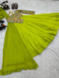 Load image into Gallery viewer, Fancy Parrot Green Color Embroidery Work Gown