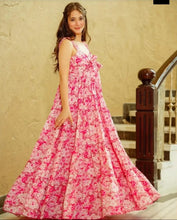 Load image into Gallery viewer, Casual Wear Pink Flower Long Gown