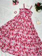 Load image into Gallery viewer, Casual Wear Pink Flower Long Gown