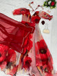 Load image into Gallery viewer, Unique White Color Gown With Maroon Flower
