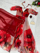 Load image into Gallery viewer, Unique White Color Gown With Maroon Flower