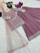 Load image into Gallery viewer, Function Wear Dusty Pink Color sharara Suit