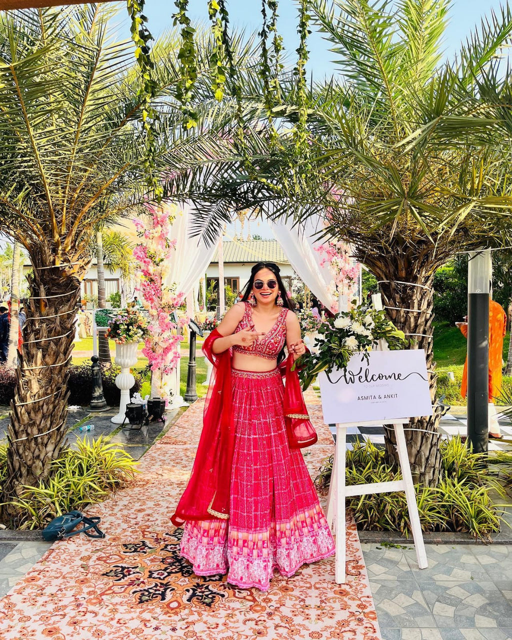 Function Wear Pink Color Pleated Silk Lehenga Choli