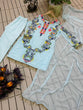 Load image into Gallery viewer, Embroidery Work Sky Blue Color Party Wear Kurti Set