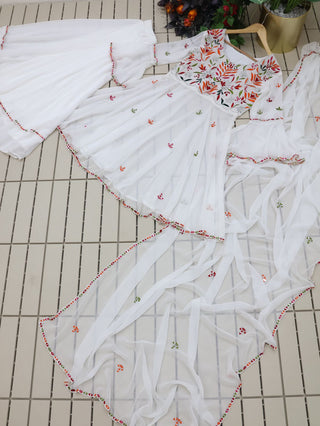 Amazing White Color Work Beautiful Sharara Suit