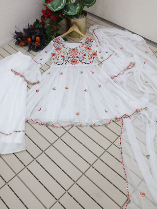 Amazing White Color Work Beautiful Sharara Suit
