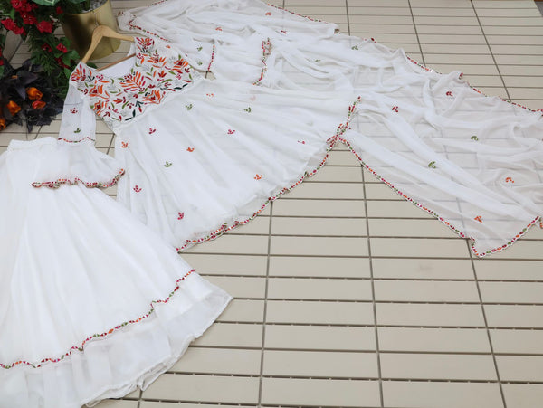 Amazing White Color Work Beautiful Sharara Suit