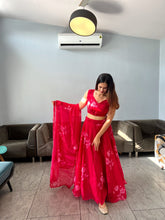 Load image into Gallery viewer, Wonderful Red Organza Silk Lehenga Choli