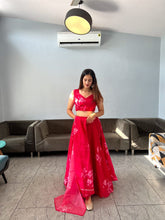 Load image into Gallery viewer, Wonderful Red Organza Silk Lehenga Choli