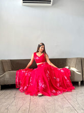 Load image into Gallery viewer, Wonderful Red Organza Silk Lehenga Choli