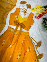 Load image into Gallery viewer, Wonderful Mustard Organza Silk Lehenga Choli