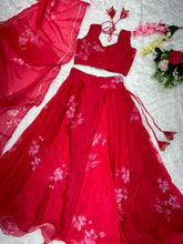 Load image into Gallery viewer, Wonderful Red Organza Silk Lehenga Choli