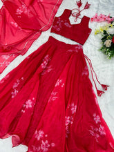 Load image into Gallery viewer, Wonderful Red Organza Silk Lehenga Choli