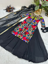 Load image into Gallery viewer, Trendy Black Color Double Sequence Work Top With Lehenga