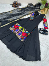 Load image into Gallery viewer, Trendy Black Color Double Sequence Work Top With Lehenga