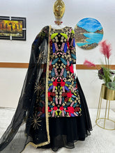 Load image into Gallery viewer, Trendy Black Color Double Sequence Work Top With Lehenga