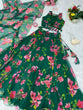 Load image into Gallery viewer, Digital Flower Print Green Color Lehenga Choli