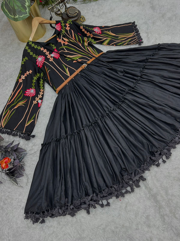 Beautiful Work Black Color Dress