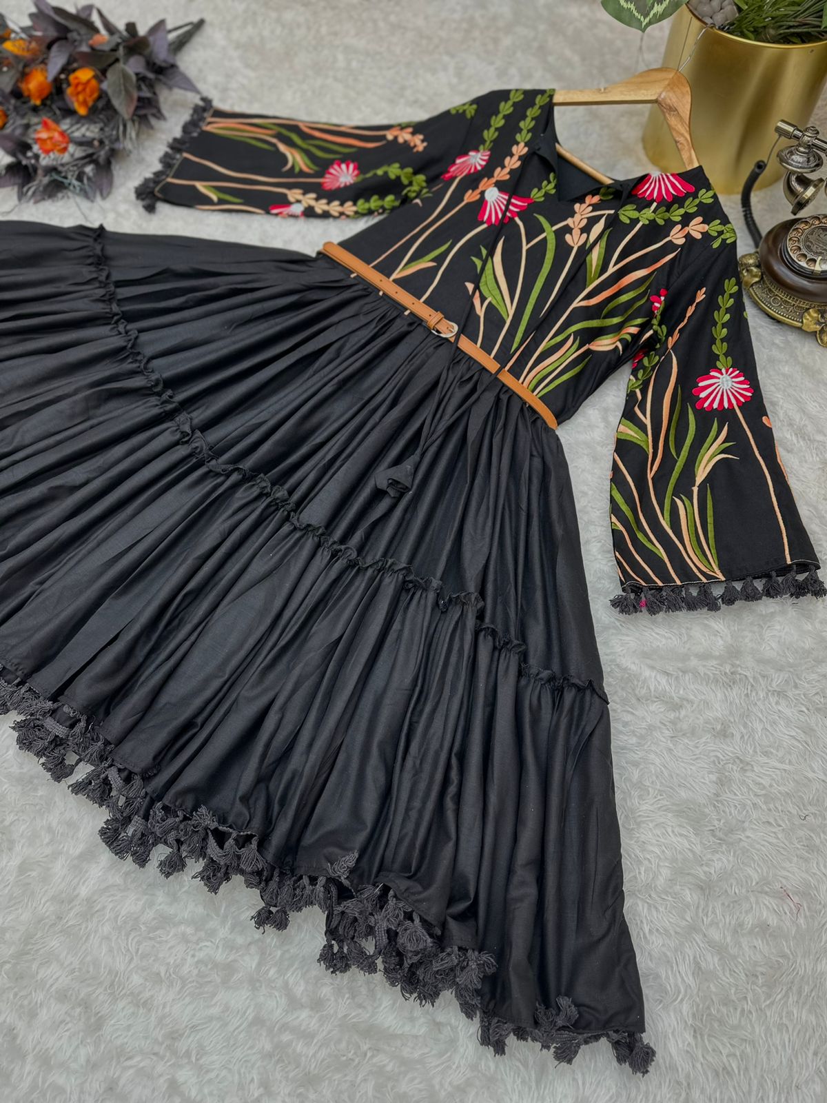 Beautiful Work Black Color Dress