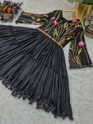 Beautiful Work Black Color Dress