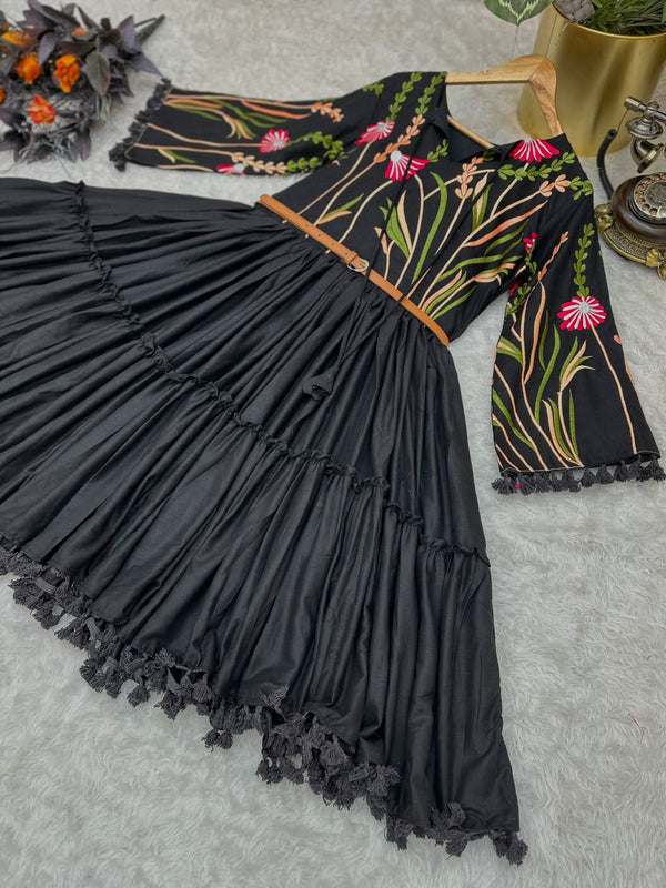 Beautiful Work Black Color Dress