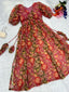 Pretty Digital Printed Red And Green Side Slit Kurti