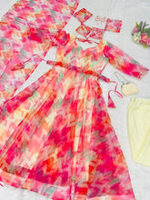 Load image into Gallery viewer, Digital Print Multi Color Organza Silk Anarkali Suit