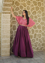 Load image into Gallery viewer, Occasion Wear Sequins Work Wine Color Printed Gown Clothsvilla