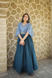 Load image into Gallery viewer, Occasion Wear Sequins Work Navy Blue Color Printed Gown Clothsvilla