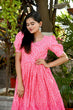 Load image into Gallery viewer, Beautiful Crush Pleating Pink Designer Gown Clothsvilla