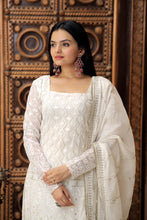 Load image into Gallery viewer, Stylish Embroidered Work White Color Sharara Suit