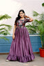 Lovely Dusty Pink Color Sequence Work Gown