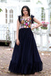 Load image into Gallery viewer, Party Wear Navy Blue Color Embroidered work Gown Clothsvilla