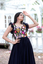 Load image into Gallery viewer, Party Wear Navy Blue Color Embroidered work Gown Clothsvilla