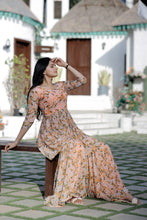 Load image into Gallery viewer, Flower Print Work Peach Color Sharara Suit