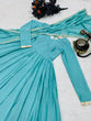 Load image into Gallery viewer, Daisy Teal Blue Sequence Work Long Gown