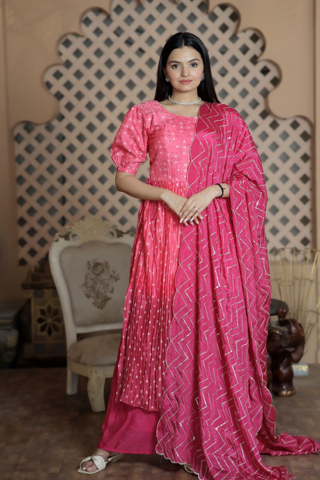 Awesome Digital Print Pink Color Sharara Suit Clothsvilla Main image
