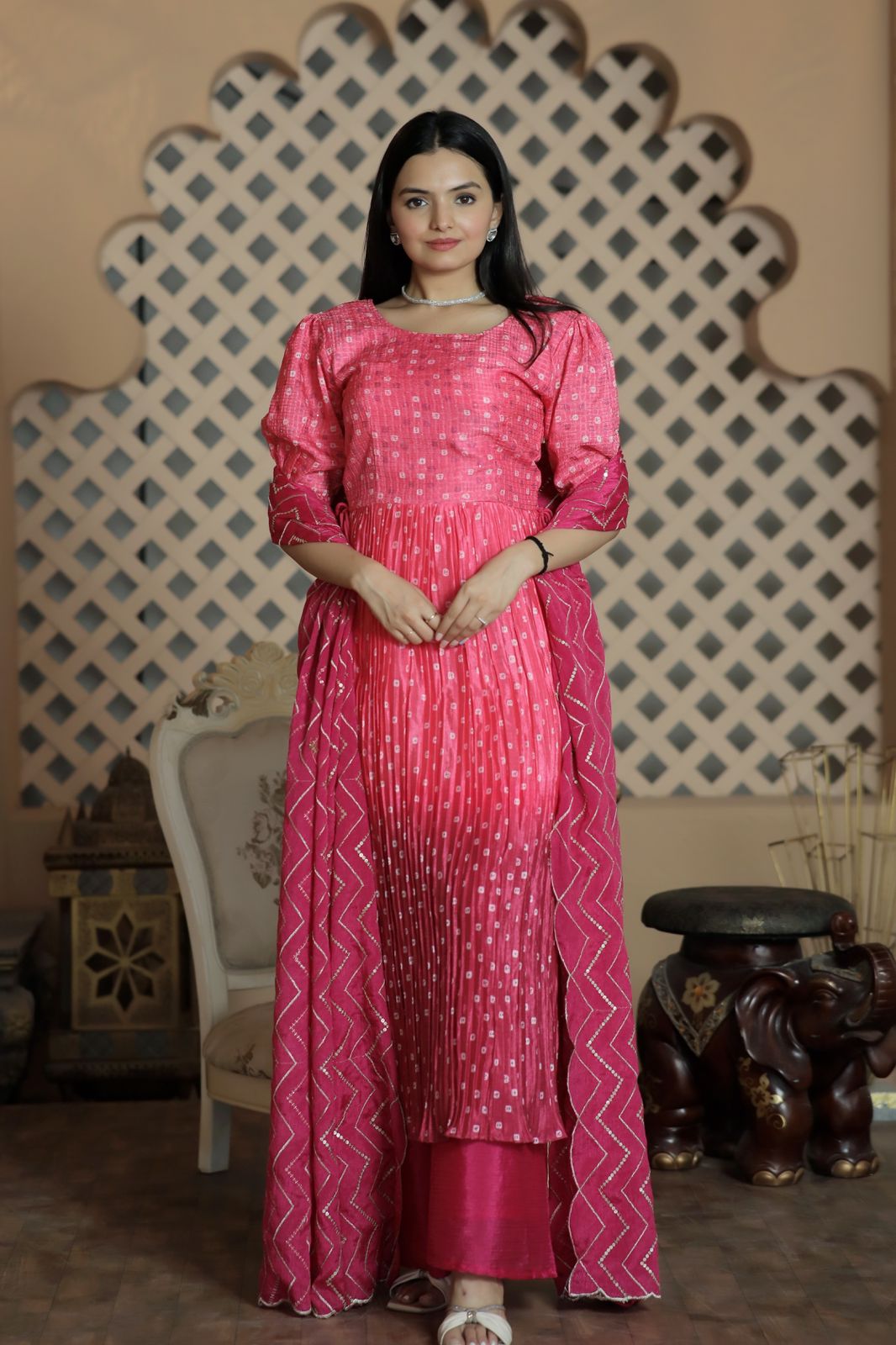 Awesome Digital Print Pink Color Sharara Suit Clothsvilla