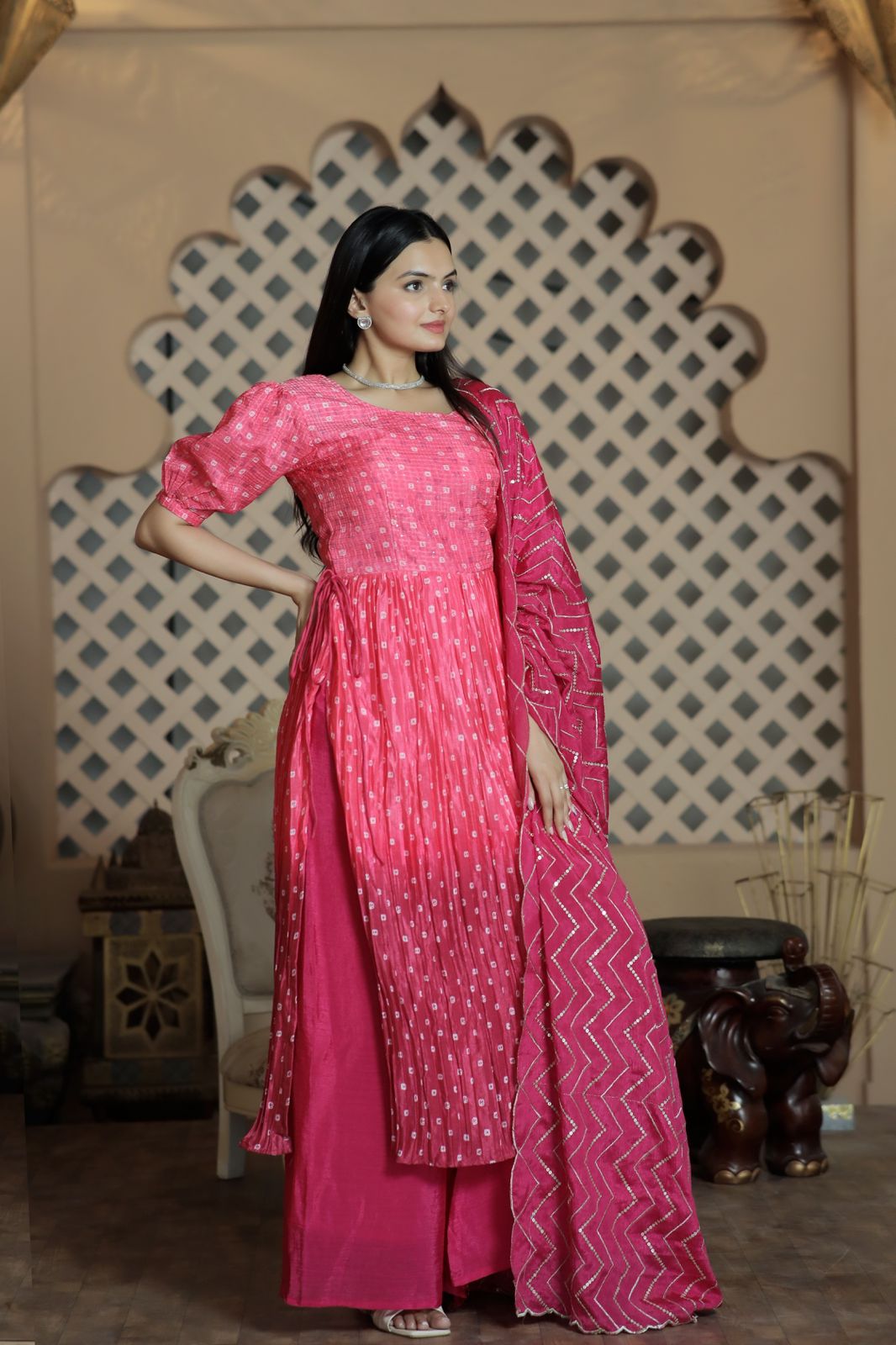 Awesome Digital Print Pink Color Sharara Suit Clothsvilla